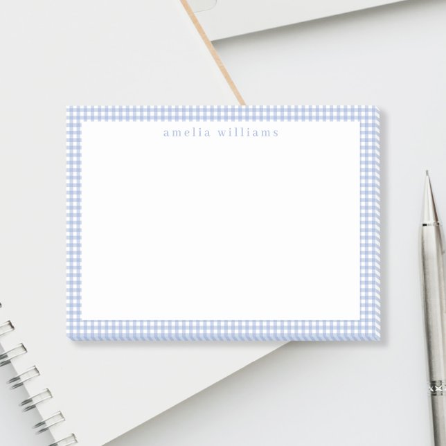 Notas Post-it® Cuadro de Gingham Azul Claro (Subido por el creador)