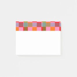 Notas Post-it® Cuadro Escocés Retro