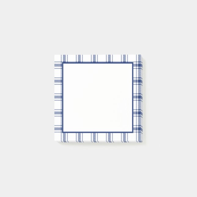 Notas Post-it® Cuadro náutico azul y blanco (Anverso)