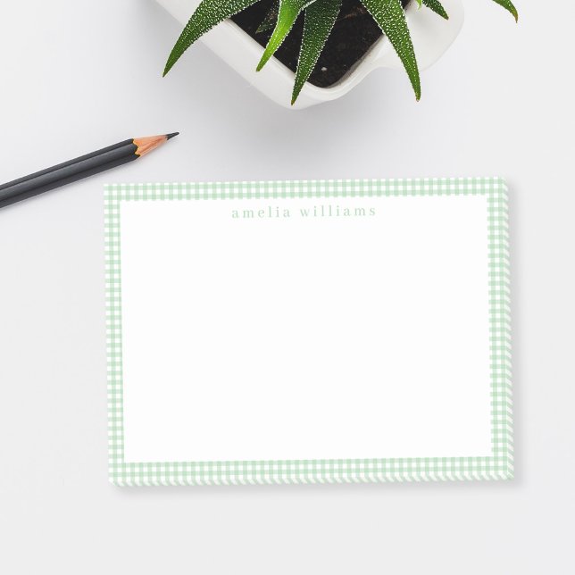Notas Post-it® Cuadros de Gingham Verde (Subido por el creador)