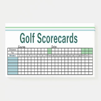 Notas Post-it® Cuadros de mandos de golf
