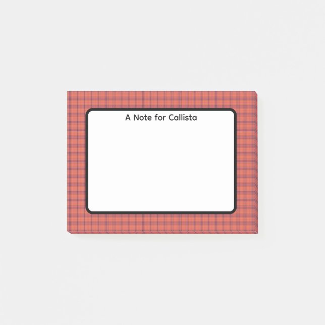 Notas Post-it® Cuadros naranjas (Anverso)