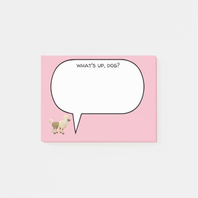 Notas Post-it® Cuál está encima de caniche del perro (Anverso)