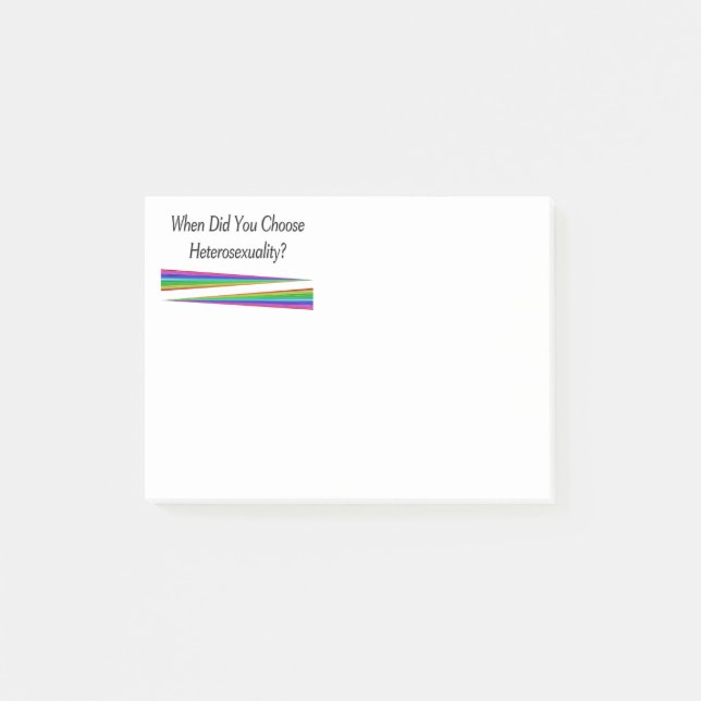 Notas Post-it® ¿Cuándo Eligiste La Heterosexualidad? (Anverso)