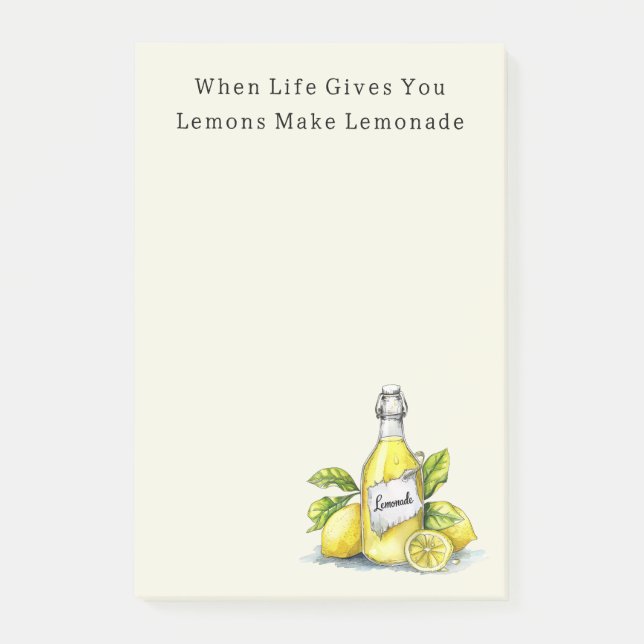 Notas Post-it® Cuando la Vida te Da Limones Limonada (Anverso)