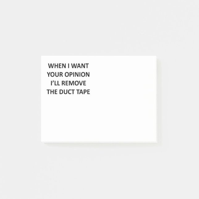 Notas Post-it® Cuando quiero su opinión quitaré a la cinta (Anverso)