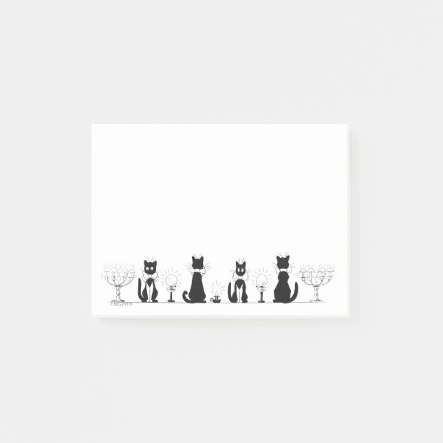 Notas Post-it® Cuatro gatos negros, Louis Wain (Anverso)