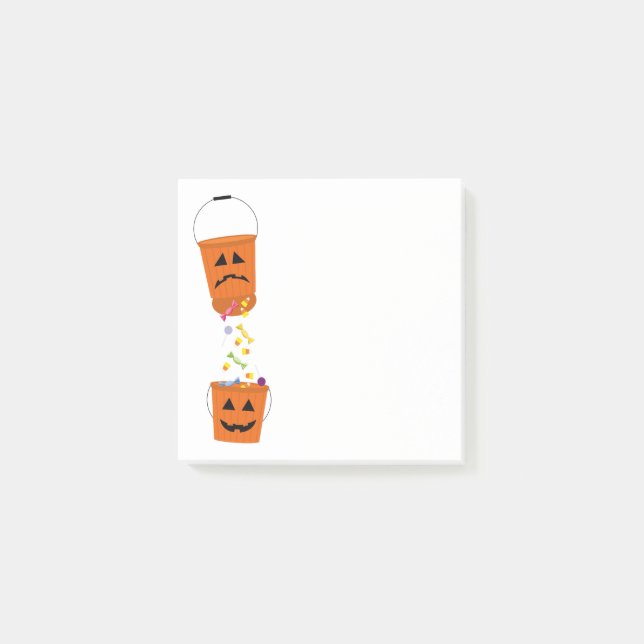 Notas Post-it® Cubos de Halloween felices y tristes (Anverso)