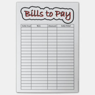 Notas Post-it® Cuentas a pagar