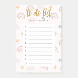 Notas Post-it® Cuidada acuarela Pastel Nubes Arcoiris Para Hacer