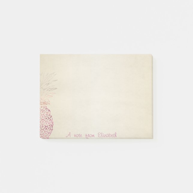 Notas Post-it® Cuidada, Elegante, De Piña Rosa (Anverso)