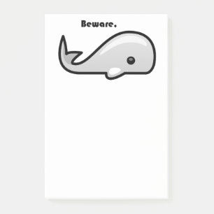 Notas Post-it® Cuidado con el Personalizado de ballenas blancas