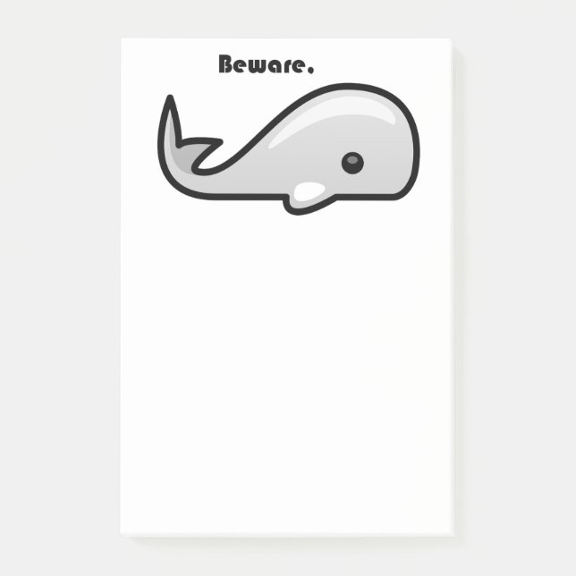 Notas Post-it® Cuidado con el Personalizado de ballenas blancas (Anverso)