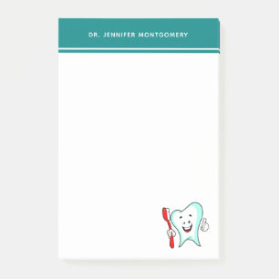 Notas Post-it® Cuidado dental Feliz diente con cepillo de dientes