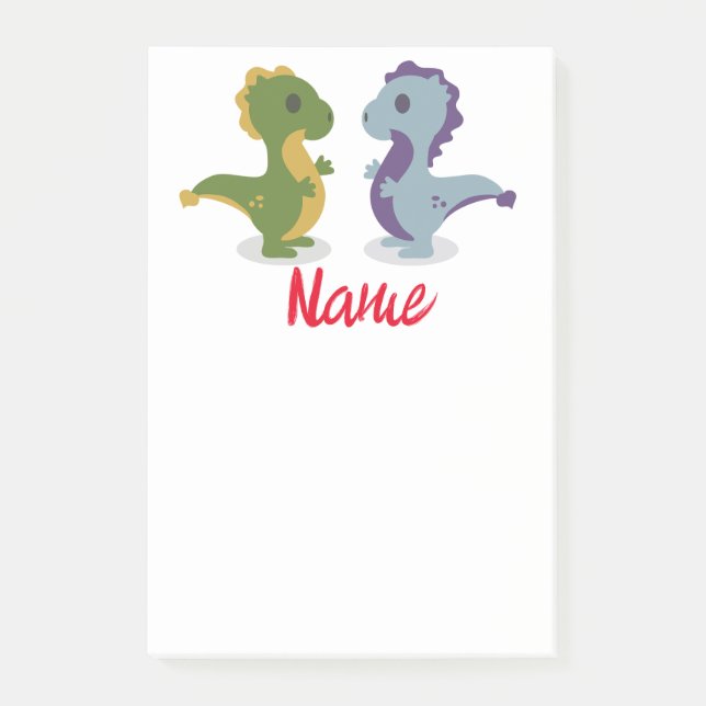 Notas Post-it® Cuidado par de dinosaurios Thunder_Cove (Anverso)