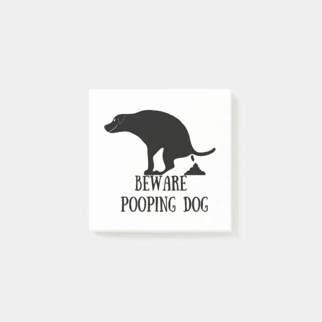 Notas Post-it® Cuidado Perro Pooping (Anverso)