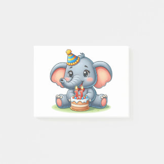 Notas Post-it® Cumpleaños 11 de elefante lindo