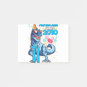 Notas Post-it® Cumpleaños 11 Dinosaurio Niño 11 Años Niños