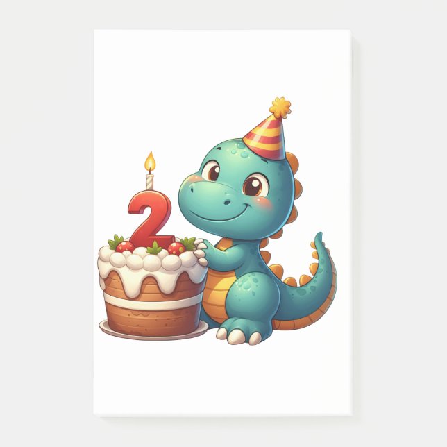 Notas Post-it® Cumpleaños 2 de Dino (Anverso)