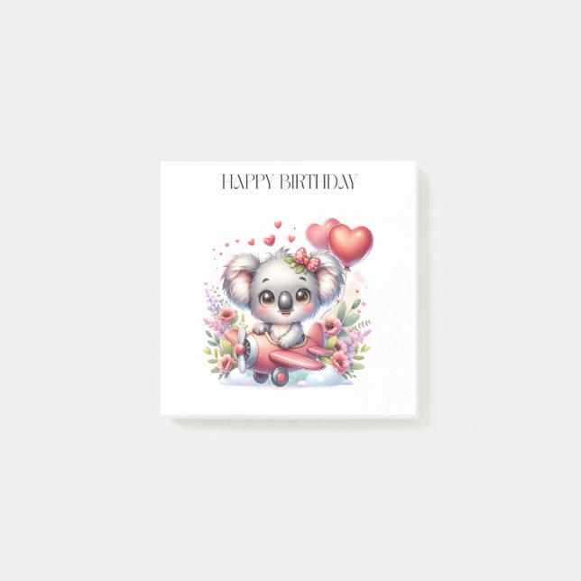 Notas Post-it® Cumpleaños de Koala Volador (Anverso)