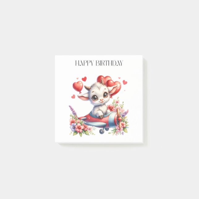 Notas Post-it® Cumpleaños de Piloto de Cabra (Anverso)