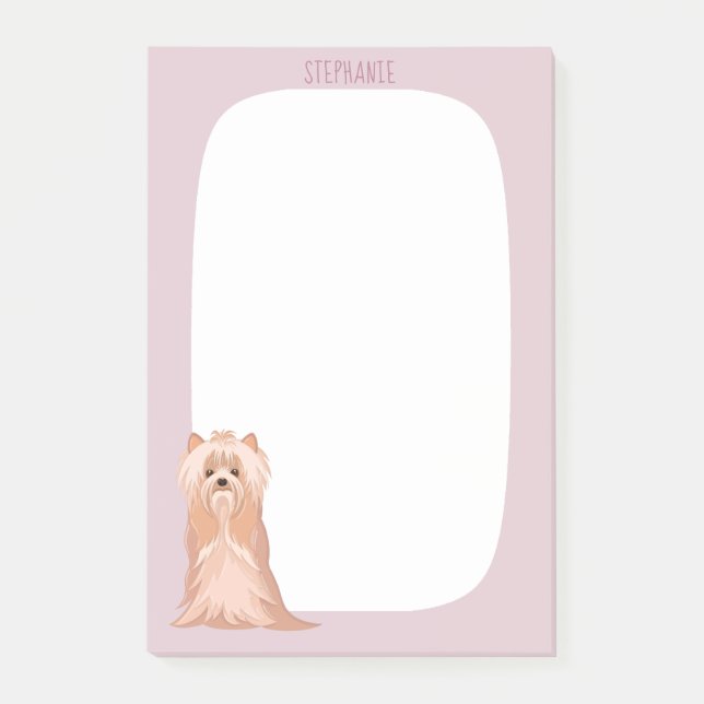 Notas Post-it® Cumpleaños de Yorkshire Terrier lindo (Anverso)