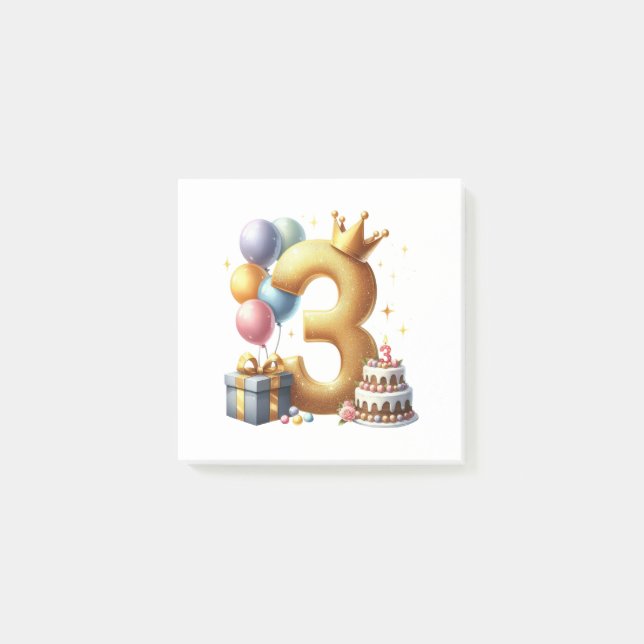 Notas Post-it® Cumpleaños dorado 3 (Anverso)