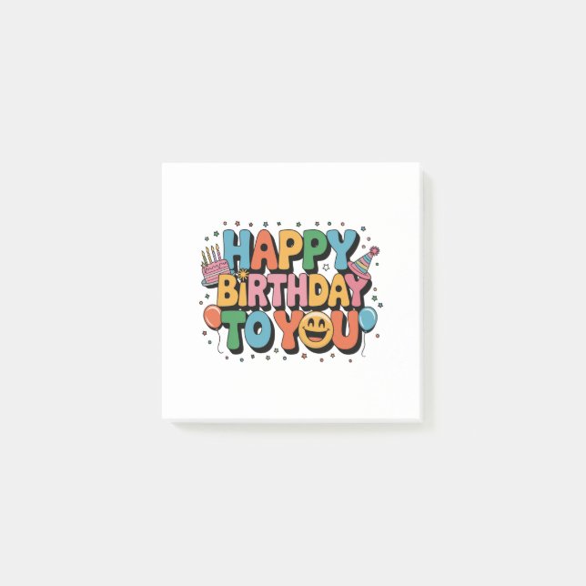 Notas Post-it® Cumpleaños Feliz Sonriente (Anverso)
