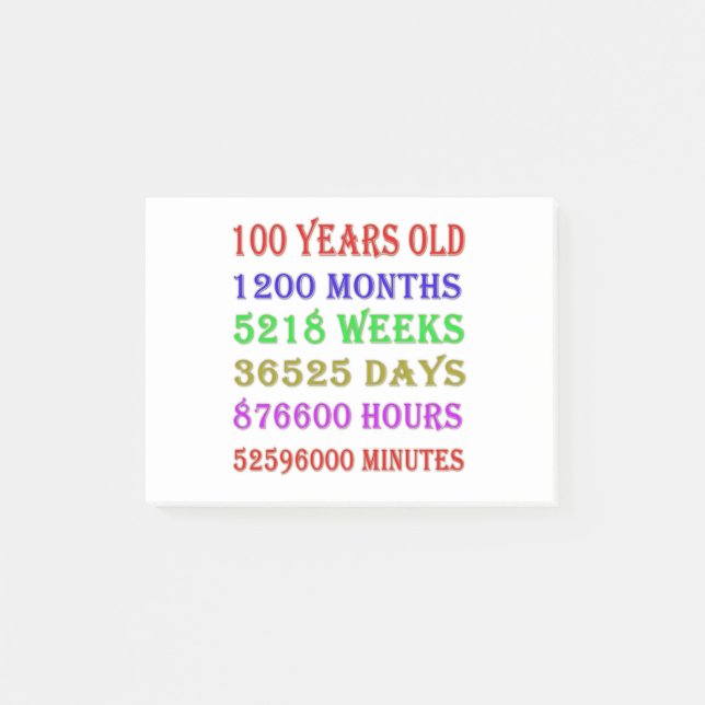 Notas Post-it® Cumpleaños número 100 (Anverso)