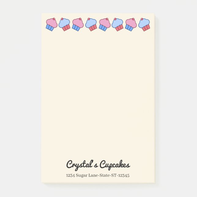 Notas Post-it® Cupcakes Caprichosos Personalizados  (Anverso)