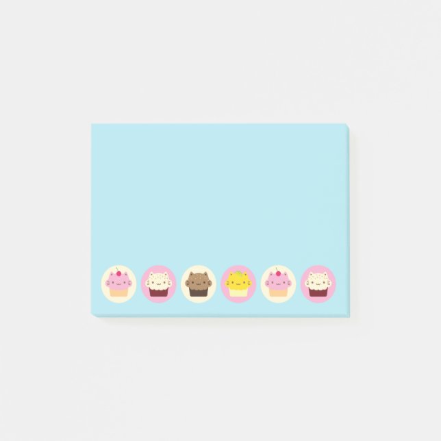 Notas Post-it® Cupcakes de gato curado (Anverso)