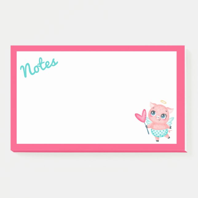 Notas Post-it® Cupid Pig Post-It Notes (Anverso)