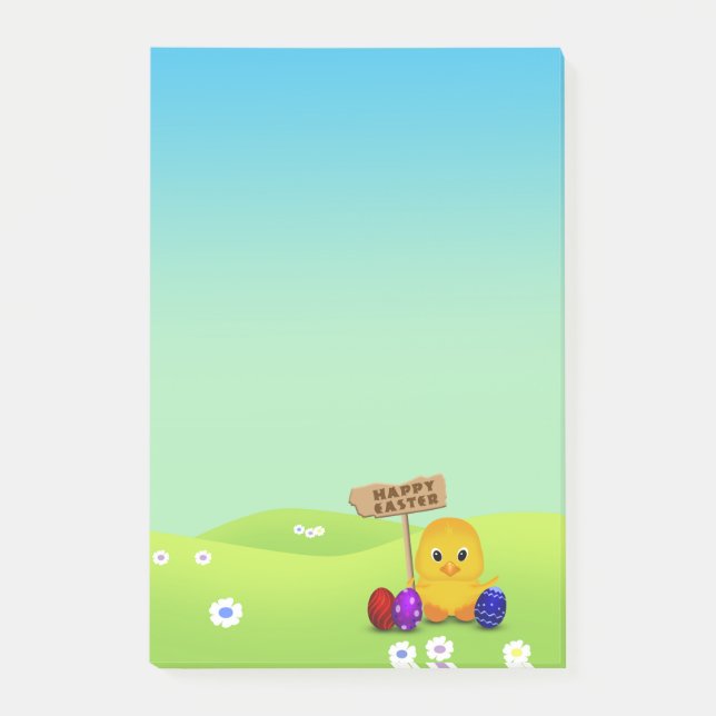 Notas Post-it® Cura Feliz Pascua, bebé polluelo (Anverso)