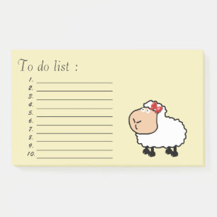 Notas Post-it® Curiosas y lindas ovejas personalizados "para hace
