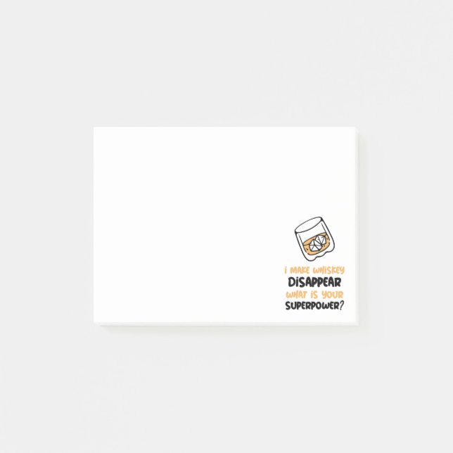 Notas Post-it® Curioso hago que Whiskey desaparezca (Anverso)