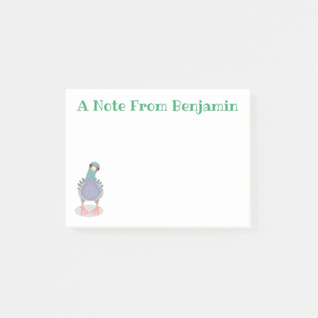 Notas Post-it® Curioso ilustracion personalizado de palomas (Anverso)