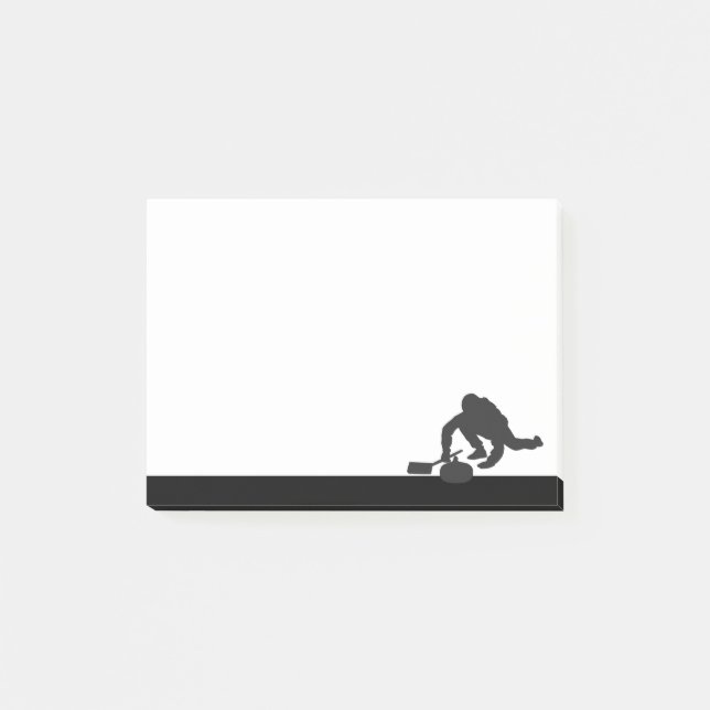 Notas Post-it® Curling Curler Athlete Sport Silhouette (Anverso)