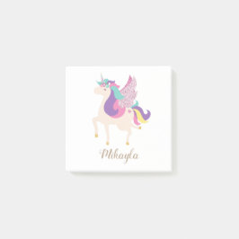 Notas Post-it® Curso simple de unicornio arcoiris personalizado