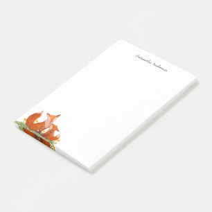 Notas Post-it® Curte Watercolor woodland Fox