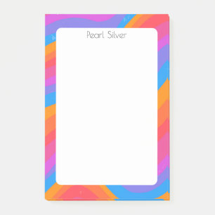 Notas Post-it® Curvas arcoiris Moda PERSONALIZADO Monograma perso