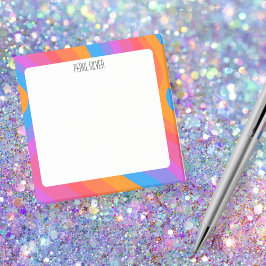 Notas Post-it® Curvas arcoiris Moda PERSONALIZADO Monograma perso