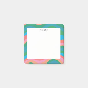 Notas Post-it® Curvas coloreadas Moda PERSONALIZADO Monograma per