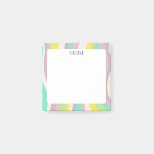 Notas Post-it® Curvas Pastel Moda PERSONALIZADO Monograma persona