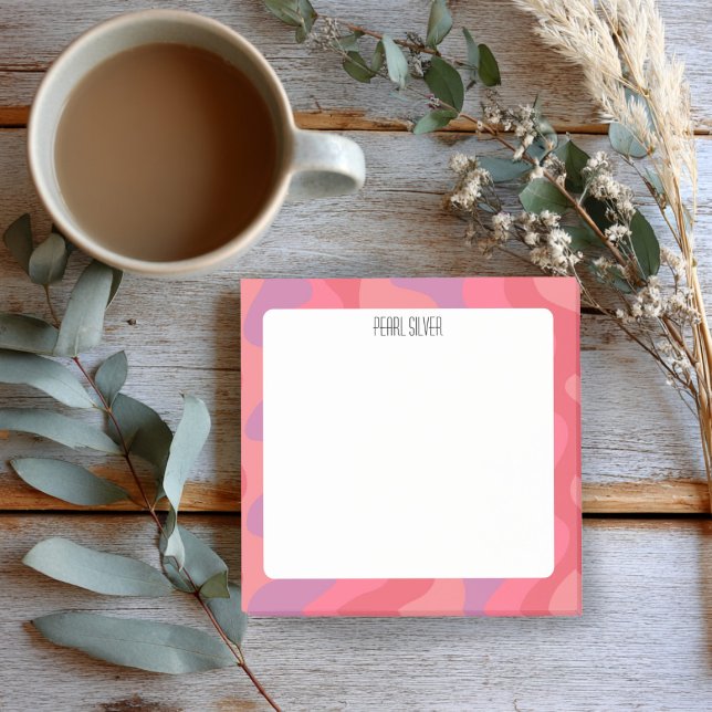 Notas Post-it® Curvas rosadas Moda PERSONALIZADO Monograma person (Pink Curves CUSTOM Chic Monogram Personalized Post-it Notes
)