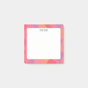 Notas Post-it® Curvas rosadas Moda PERSONALIZADO Monograma person