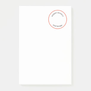 Notas Post-it® Curvatura Minimalista de color blanco negro rojo
