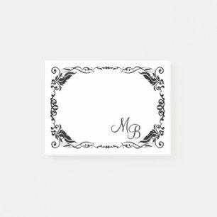 Notas Post-it® Custom Antique Floral Scroll Border Art Pattern