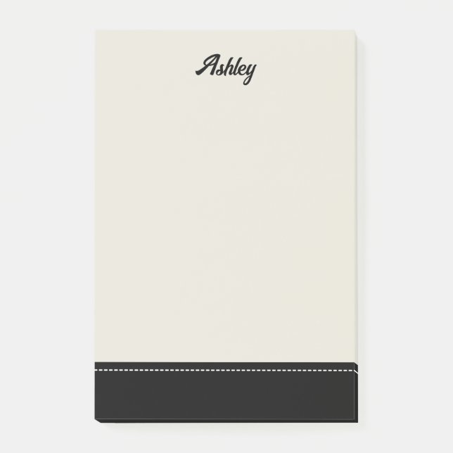 Notas Post-it® Custom black beige personalized preppy stylish (Anverso)