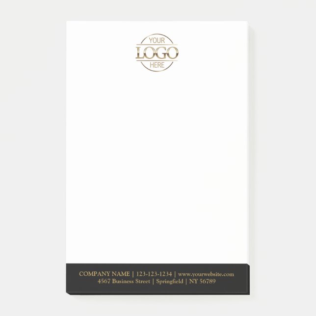 Notas Post-it® Custom Business Logo Elegant Simple Professional  (Anverso)