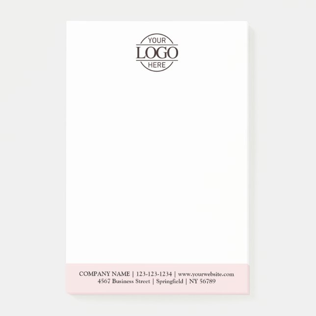 Notas Post-it® Custom Business Logo Elegant Simple Professional  (Anverso)